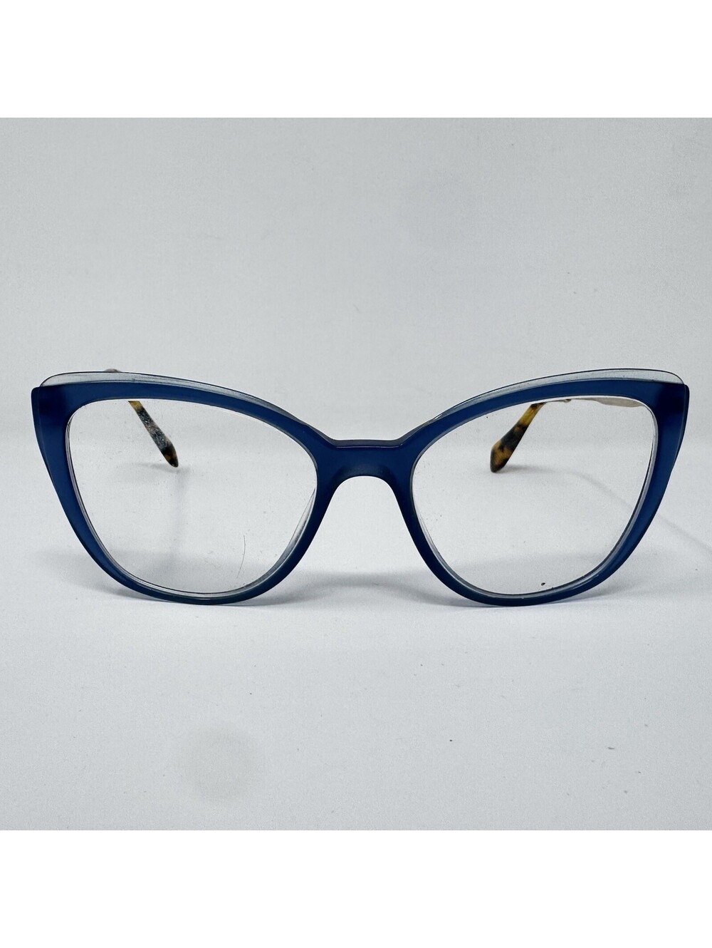 Miu Miu VMU 02O VYC-1O1 Blue Cat Eye Eyeglass Frames 54-17-140